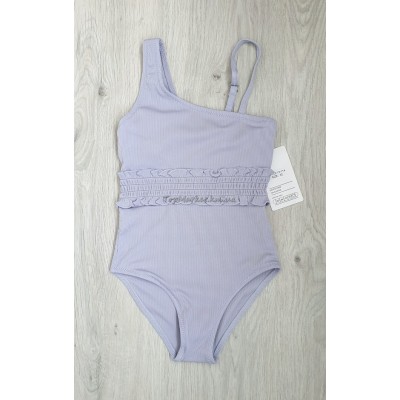 Суцільний дитячий купальник в рубчик, 28-36 розмір