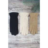 Жіночі рукавиці з пальтової тканини на флісі №1-76