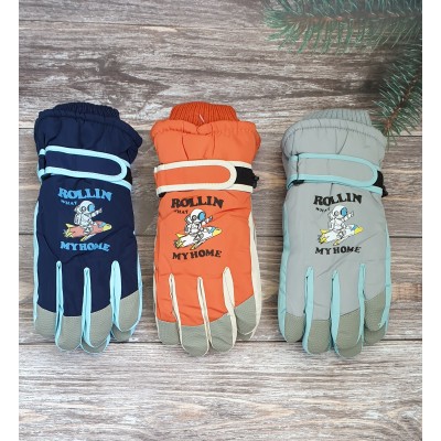 Підліткові балонові рукавиці на хутрі мікс хлоп/дівч №12-75, 10-16 років