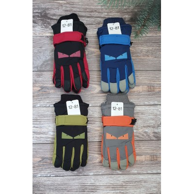 Балонові рукавиці на хутрі мікс хлоп/дівч №12-81, 6-10 років