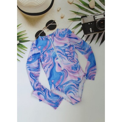 Підлітковий суцільний купальник з SPF-35 захистом для дівчаток №14-321, 30-38 розм.