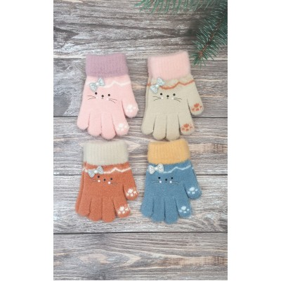 Одинарні рукавиці для дівчаток №3-26, 3-5 років