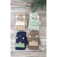 Одинарні рукавиці-мітенки мікс хлопчик/дівчинка №3-31, 4-8 років