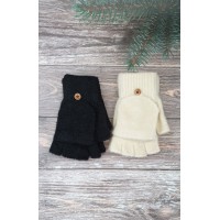 Жіночі рукавиці-мітенки ангорові №3-32