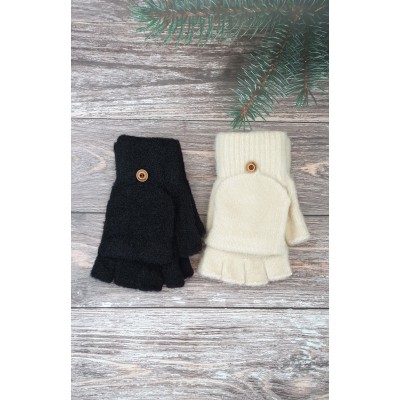 Жіночі рукавиці-мітенки ангорові №3-32