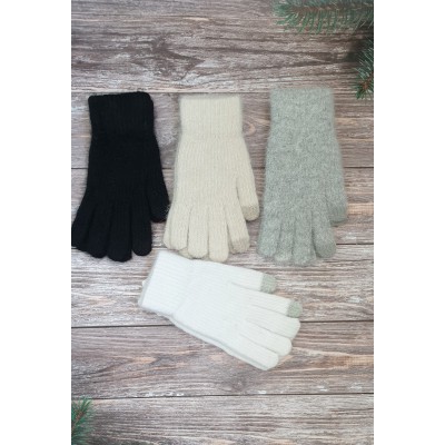 Жіночі ангорові рукавиці одинарні №5-73