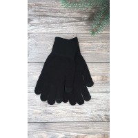 Чоловічі в'язані одинарні рукавиці сенсорні №7-48А, середній розмір