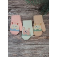 Подвійні дитячі рукавички для дівчаток №7-49А, 2-4 роки