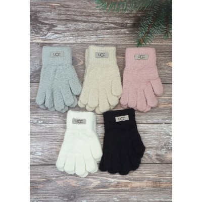 Одинарні рукавиці тедді для дівчаток №8-021, 6-10 років