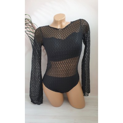 Підлітковий суцільний купальник з сіткою №В154, 34-42 розм.