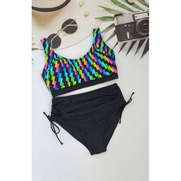 Жіночий купальник з завищеною талією №13-280, 48-56 розм.