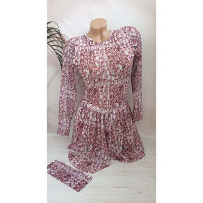 Набір - суцільний купальник + шорти з SPF-35 захистом №14-217, 38-46 розм.