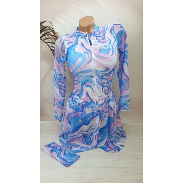 Набір - суцільний купальник + шорти з SPF-35 захистом №14-318, 38-46 розм.