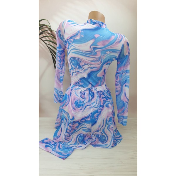 Набір - суцільний купальник + шорти з SPF-35 захистом №14-318, 38-46 розм.