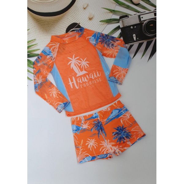 Набір - кофтинка для пляжу з SPF-35 захистом+купальні боксери для хлопчиків №14-338, 28-36 розм.