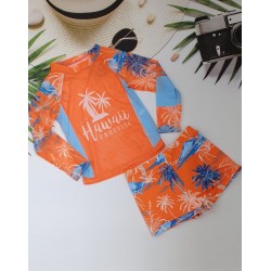 Набір - кофтинка для пляжу з SPF-35 захистом+купальні боксери для хлопчиків №14-338, 28-36 розм.