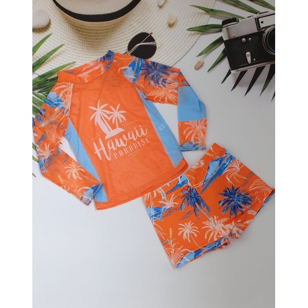 Набір - кофтинка для пляжу з SPF-35 захистом+купальні боксери для хлопчиків №14-338, 28-36 розм.