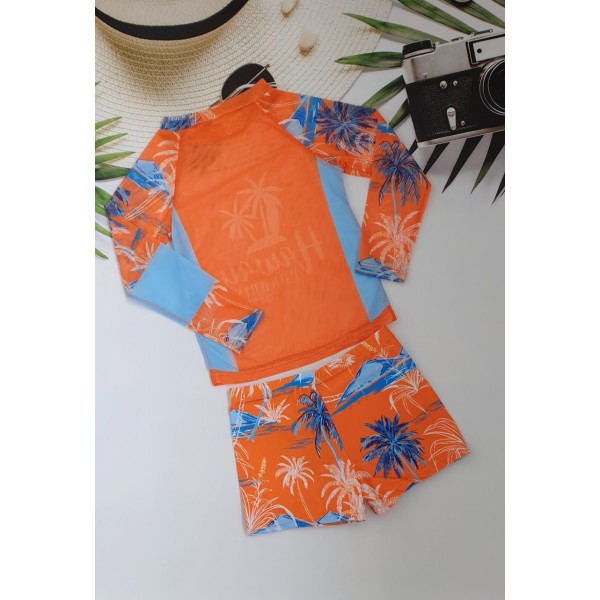Набір - кофтинка для пляжу з SPF-35 захистом+купальні боксери для хлопчиків №14-338, 28-36 розм.