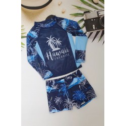 Набір - кофтинка для пляжу з SPF-35 захистом+купальні боксери для хлопчиків №14-338, 28-36 розм.