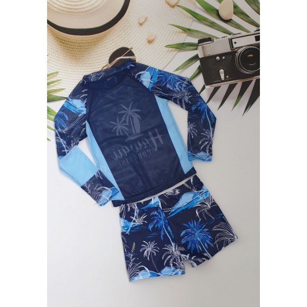 Набір - кофтинка для пляжу з SPF-35 захистом+купальні боксери для хлопчиків №14-338, 28-36 розм.