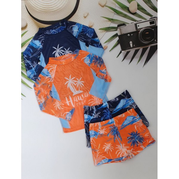 Набір - кофтинка для пляжу з SPF-35 захистом+купальні боксери для хлопчиків №14-338, 28-36 розм.