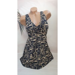 Жіночий суцільний купальник платтям №D383, 48-56 розм.