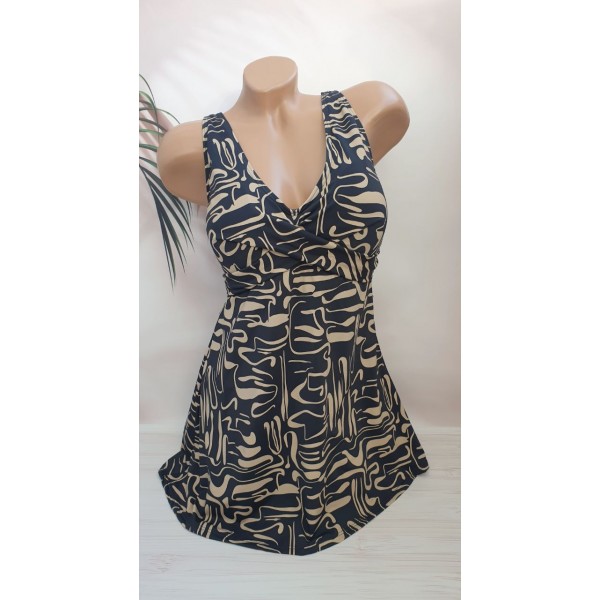 Жіночий суцільний купальник платтям №D383, 48-56 розм.