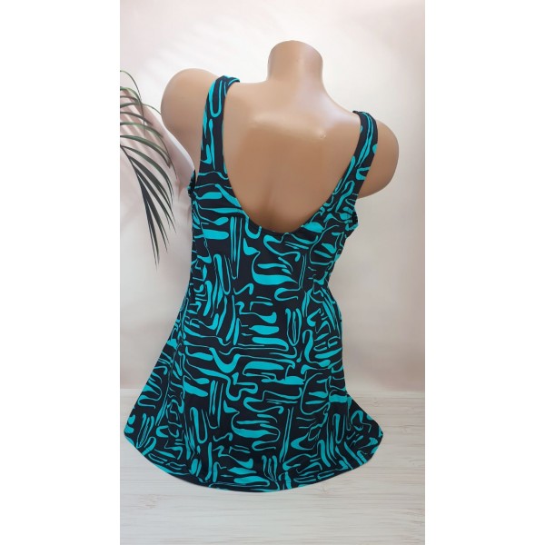 Жіночий суцільний купальник платтям №D383, 48-56 розм.