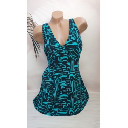 Жіночий суцільний купальник платтям №D383, 48-56 розм.