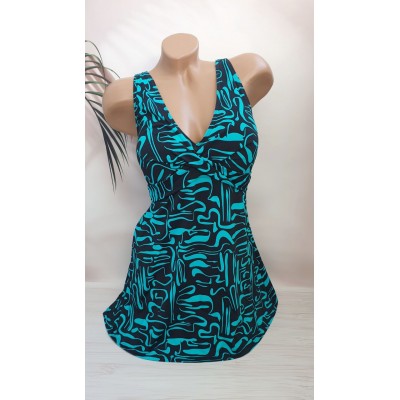 Жіночий суцільний купальник платтям №D383, 48-56 розм.