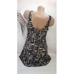 Жіночий суцільний купальник платтям №D383, 48-56 розм.