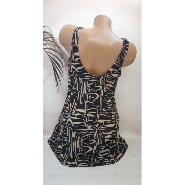 Жіночий суцільний купальник платтям №D383, 48-56 розм.