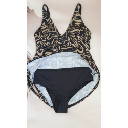 Жіночий суцільний купальник платтям №D383, 48-56 розм.