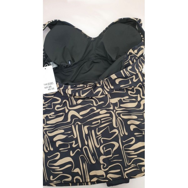 Жіночий суцільний купальник платтям №D383, 48-56 розм.