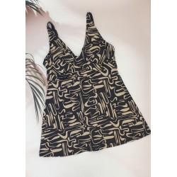 Жіночий суцільний купальник платтям №D383, 48-56 розм.