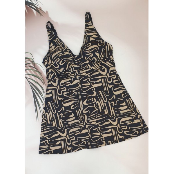 Жіночий суцільний купальник платтям №D383, 48-56 розм.