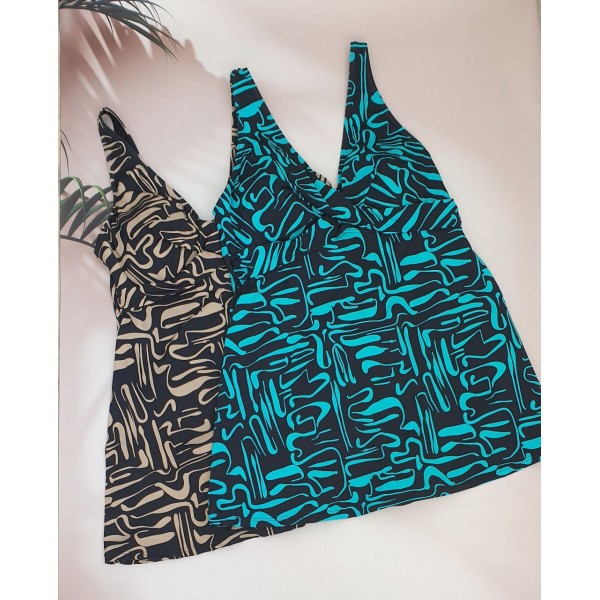 Жіночий суцільний купальник платтям №D383, 48-56 розм.