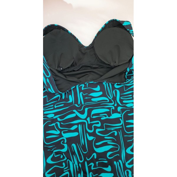 Жіночий суцільний купальник платтям №D383, 48-56 розм.