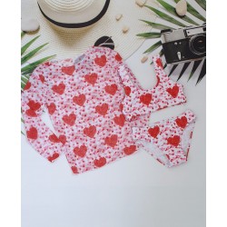 Набір - кофтинка для пляжу з SPF-35 захистом+купальник для дівчаток, 28-36 розм.