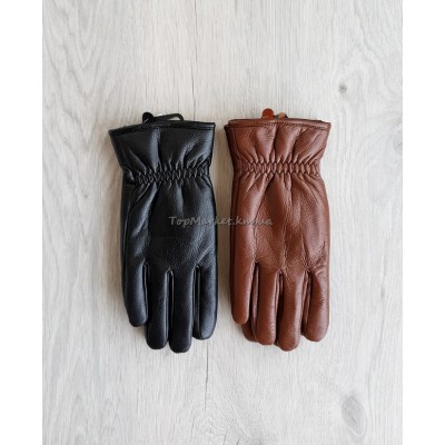 Чоловічі рукавиці з еко шкіри на хутрі