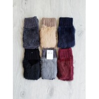 Жіночі мітенки з натуральним хутром кролика