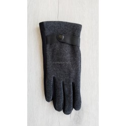Трикотажні чоловічі рукавиці на флісі, темно-сірі