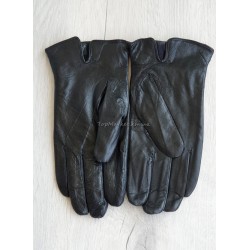 Чоловічі рукавиці з натуральної шкіри на флісі - модель "два луча"