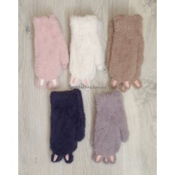 Ангорові рукавички на хутрі для дівчаток, 5-8 років