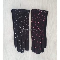 Трикотажні жіночі рукавиці з зірочками