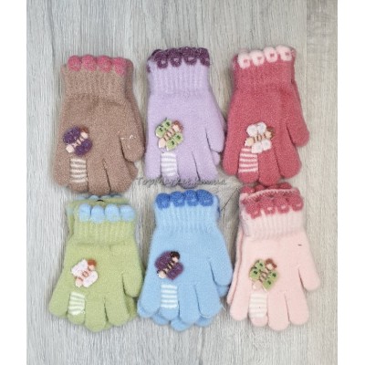 Дитячі одинарні рукавиці для дівчаток, 2-5 років