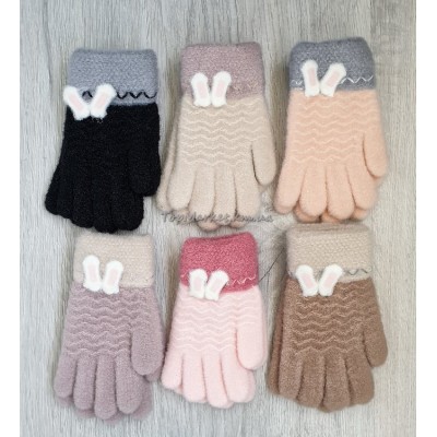 Одинарні рукавиці для дівчаток, 4-7 років