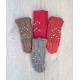 Трикотажні підліткові рукавиці з плетеним верхом, 6-16 років, модель "бусінка"