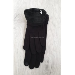 Трикотажні жіночі рукавиці з в'язаним манжетом
