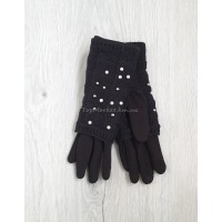 Трикотажні жіночі рукавиці з плетеним верхом